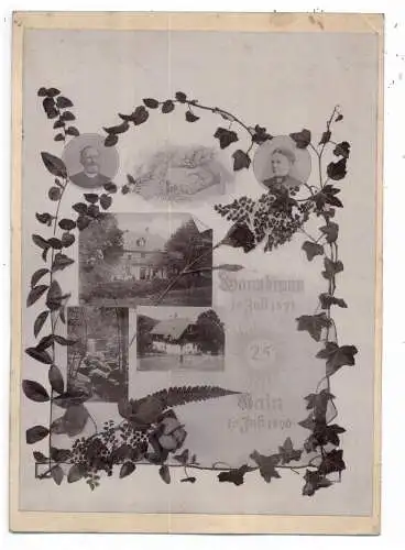 NIEDER - SCHLESIEN - OBER-GIERSDORF - HAIN & WARMBRUNN, Hartphoto 18,3 x 13 cm, 1896 zur Silbernen Hochzeit