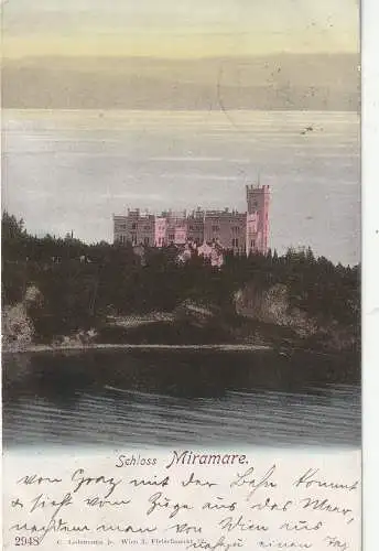I 34100 TRIEST / TRIESTE, Schloss Miramare, 1901, color, Verlag Ledermann