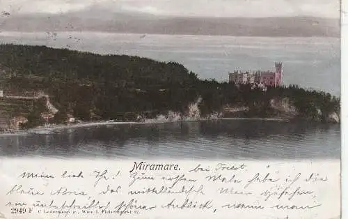 I 34100 TRIEST / TRIESTE, Schloss Miramare, 1901, color, Verlag Ledermann