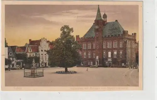 [Ansichtskarte] 4192 KALKAR, Marktplatz, Rathaus, Seydlitzdenkmal, 1923, belgische Militärpost. 