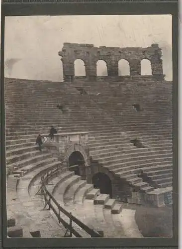 I 37000 VERONA, Arena di Verona, 2 Hartphotos 1909, 12,1 x 9 cm & 11,5 x 8,2 cm