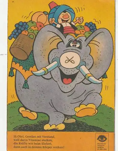[Ansichtskarte] COMIC - DDR FRÖSI, Werbung Deutsches Hygiene Museum der DDR. 