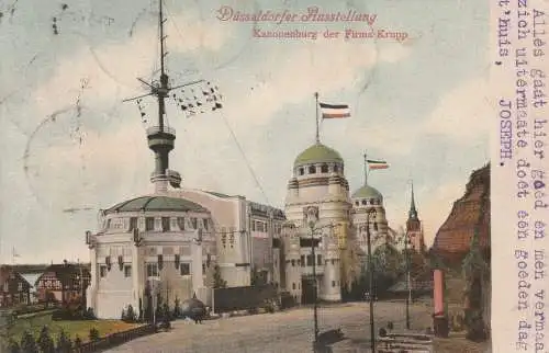 4000 DÜSSELDORF, Ereignis, Ausstellung 1902, Kanonenburg der Fa. Krupp