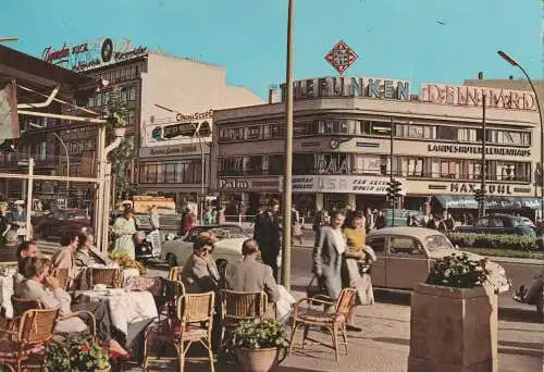1000 BERLIN - CHARLOTTENBURG, Kurfürstendamm Anfang 60er Jahre, Oldtimer BORGWARD HANSA, VW - Käfer