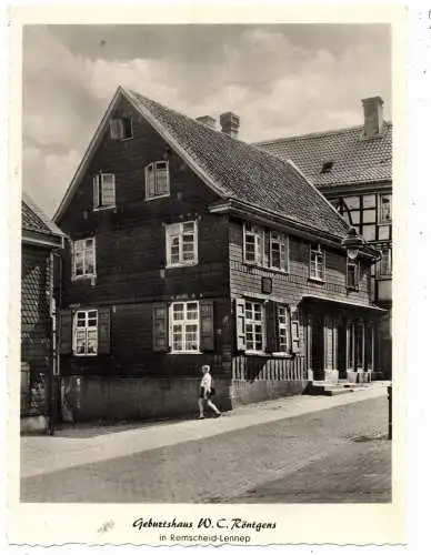 5630 REMSCHEID - LENNEP, Geburtshaus  W.C. Röntgens, 1954