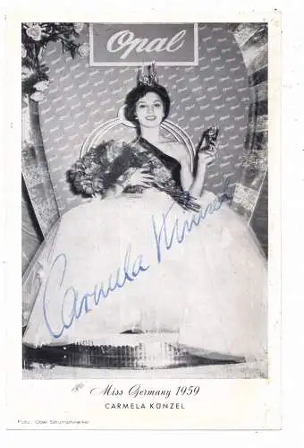 MISS GERMANY 1959, Carmela Künzel, OPAL - Werbung