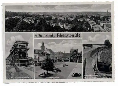 0-1300 EBERSWALDE, Marktplatz, Niederfinow, Eisenbahnunterführung, Gesamtansicht, 1942