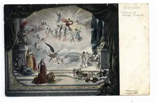6200 WIESBADEN, Vorhang im Königlichen Theater, ca. 1900, Verlag Stengel