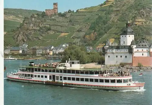 [Ansichtskarte] BINNENSCHIFFE - KÖLN - DÜSSELDORFER "BONN" vor Kaub. 