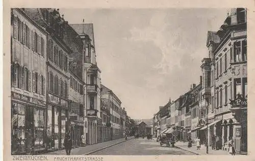 [Ansichtskarte] 6660 ZWEIBRÜCKEN, Fruchtmarktstrasse, Verlag Metz. 