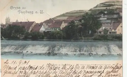 0-4804 FREYBURG / Unstrut, Partie an der Unstrut, coloriert, 1899