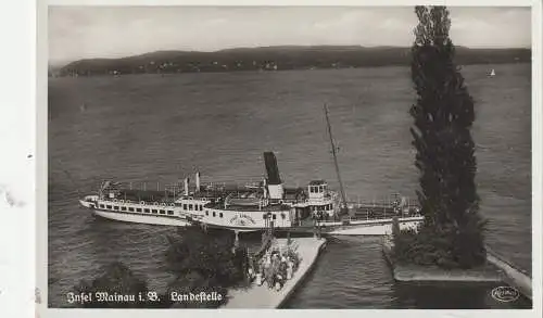 [Ansichtskarte] BINNENSCHIFFE - BODENSEE, "STADT KONSTANZ" am Anleger Insel Mainau, 1937. 