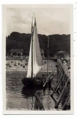 [Ansichtskarte] 0-2345 GÖHREN / RÜGEN, Zeesenboot am Seebrücken - Anleger. 