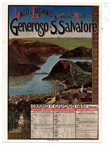 [Ansichtskarte] CH 6900 LUGANO TI, Ferrovie a Monte Generoso, Plakat von 1891. 