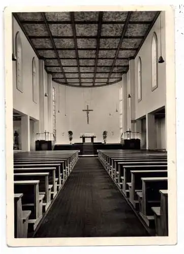 [Ansichtskarte] 4000 DÜSSELDORF - UNTERRATH, Innenansicht St. Bruno, 1957. 