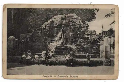 4500 OSNABRÜCK, Harmann's Brunnen, 1919, seltene US - Zensur