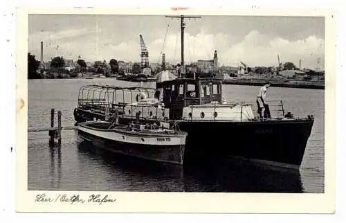 [Ansichtskarte] 2950 LEER, Ausflugsschiffe im Hafen. 