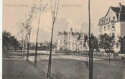 6360 FRIEDBERG, Mainzertor Anlagen, 1915, Feldpost