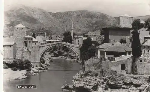 BOSNIEN - HERZEGOWINA - MOSTAR mit Stari Most Brücke, 1965