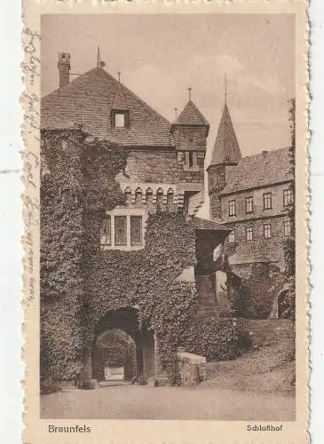 [Ansichtskarte] 6333 BRAUNFELS, Schloßhof, 1923. 
