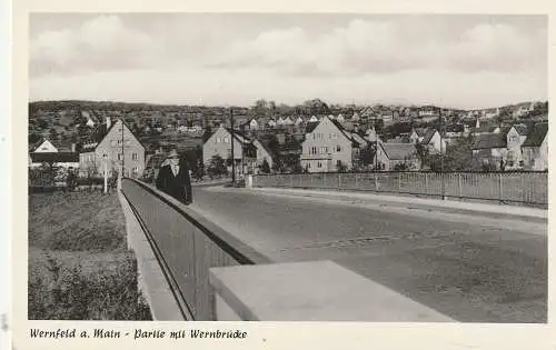 [Ansichtskarte] 8780 GEMÜNDEN - WERNFELD, Wernbrücke, Ortsansicht, 50er Jahre. 