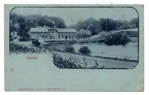 2055 AUMÜHLE, Die Au - Mühle, ca. 1900, Verlag Knackstedt & Näther