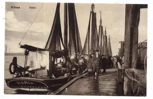 [Ansichtskarte] 2000 HAMBURG - ALTONA, Hafen, Fischerboote, 1932, Verlag Hirsch. 