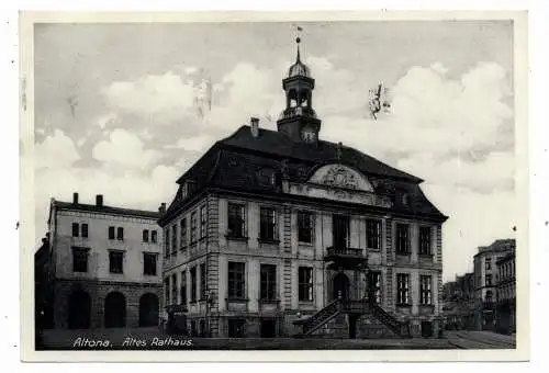 [Ansichtskarte] 2000 HAMBURG - ALTONA, Altes Rathaus, Eingang Fa. Palm - Söhne, 1936. 