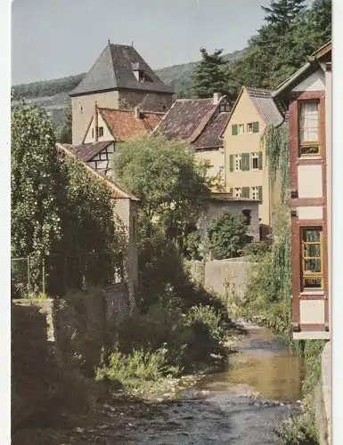 [Ansichtskarte] 5358 BAD MÜNSTEREIFEL, Partie an der Erft, Landpoststempel "5351 Kreuzweingarten", 1963. 