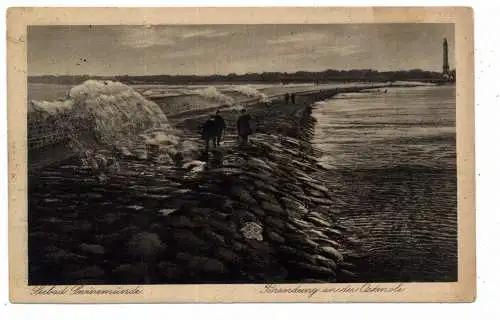 [Ansichtskarte] POMMERN - SWINEMÜNDE / SWINOUJSCIE, Brandung an der Ostmole, 1925, Verlag Weil. 