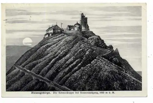 NIEDER-SCHLESIEN - SCHNEEKOPPE / SNEZKA, Schneekoppe bei Sonnenaufgang, 1936