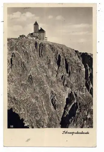 [Ansichtskarte] NIEDER - SCHLESIEN - KRUMMHÜBEL - BRÜCKENBERG / KARPCZ, Schneegrubenbaude, 193... Verlag Kleeberg. 