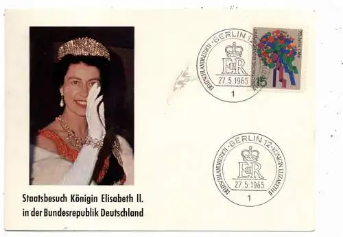 [Ansichtskarte] MONARCHIE - UK, Besuch QUEEN Elisabeth II. in Berlin 1965. 