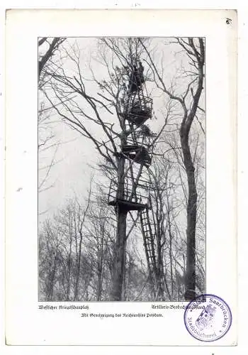 [Ansichtskarte] MILITÄR - 1. WELTKRIEG - WESTFRONT, Artillerie - Beobachtungsposten, Photo 24 x 16,7 cm. 