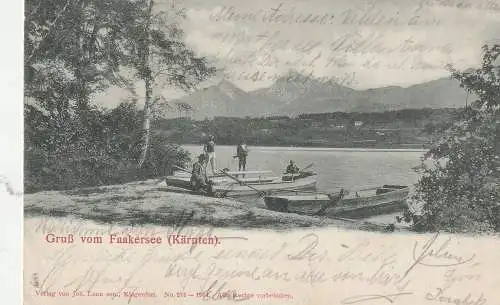 [Ansichtskarte] A 9500 VILLACH - FAAKER SEE, Ruderstation, 1904, Poststempel Föderlach. 