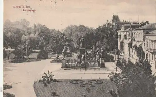 [Ansichtskarte] 6520 WORMS, Luther - Platz, 1908. 