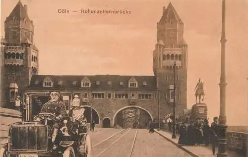 [Ansichtskarte] 5000 KÖLN, Auf der Hohenzollernbrücke, 1912. 