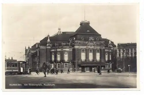 [Ansichtskarte] 2000 HAMBURG - ALTONA, Musikhalle am Holstenplatz, Strassenbahn. 