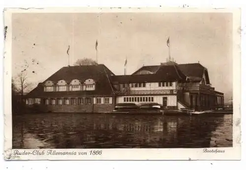 [Ansichtskarte] 2000 HAMBURG - SANKT GEORG, Ruder - Club Allemannia von 1866, 1927. 