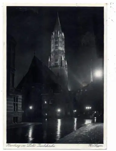 [Ansichtskarte] 2000 HAMBURG, Jacobikirche bei Nacht, Verlag Seggern. 