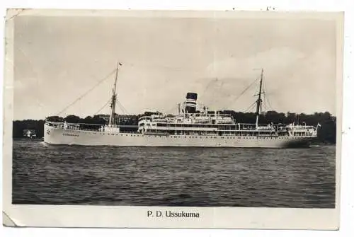 [Ansichtskarte] OZEANSCHIFFE - "USSUKUMA" Deutsch-Ost-Afrika-Linie, 1929, Eckknick. 