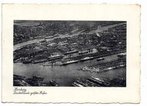 2000 HAMBURG, Hafen, Luftaufnahme, Klappkarte REIBEL AG