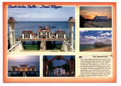 0-2356 SELLIN / Rügen, Seebrücke, Chronik-AK