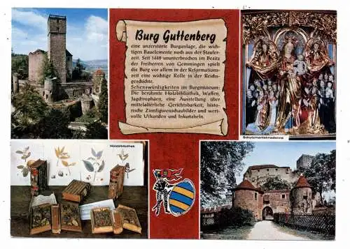 6954 HASSMERSHEIM - NECKARMÜHLBACH, Burg Guttenberg, Chronik - AK
