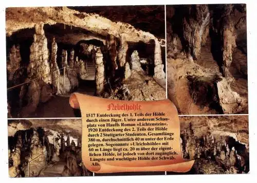 7419 SONNENBÜHL - GENKINGEN,  Nebelhöhle, Chronik - AK