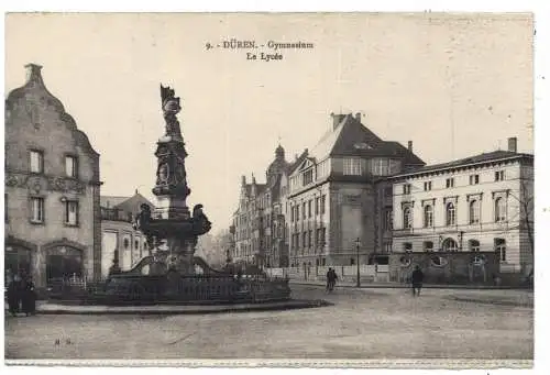 [Ansichtskarte] 5160 DÜREN, Gymnasium und Umgebung, 1925. 