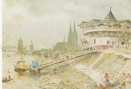 5000 KÖLN, BASTEI, Künstler-Karte 60er Jahre
