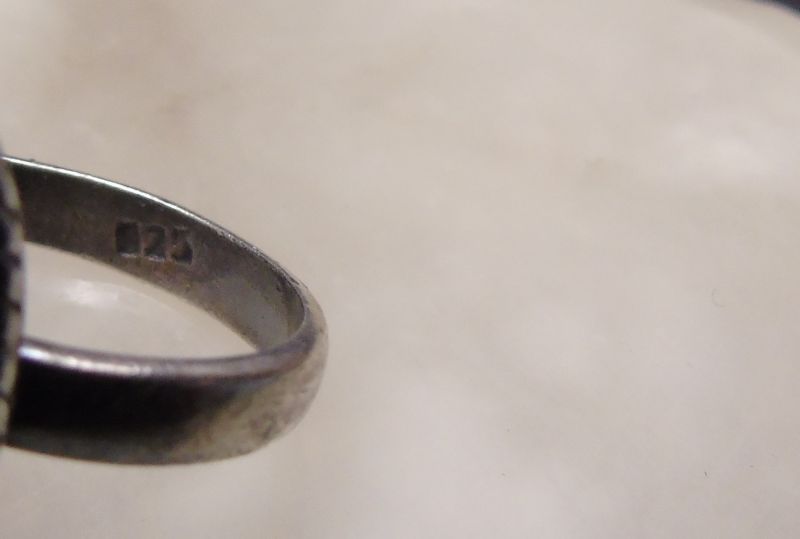 Alter Ring 925er Silber Und Onyx Nr Oid 32177571 Oldthing Ringe