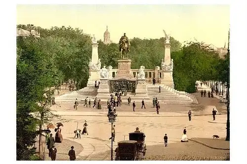 Altes Photochrome-Farbfoto Kaiser Wilhelm-Denkmal in Breslau (Neudruck als Postkarte)