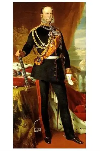 Altes Gemälde Kaiser Wilhelm I. von Deutschland und König von Preußen (Neudruck als Postkarte)